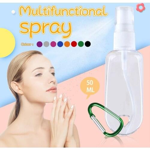 50ML Travel Plastic Keychain Spray Bottle Leakproof Hand Sanitizer Containers Portable Refillable Dispenser Sanitizer Bottle