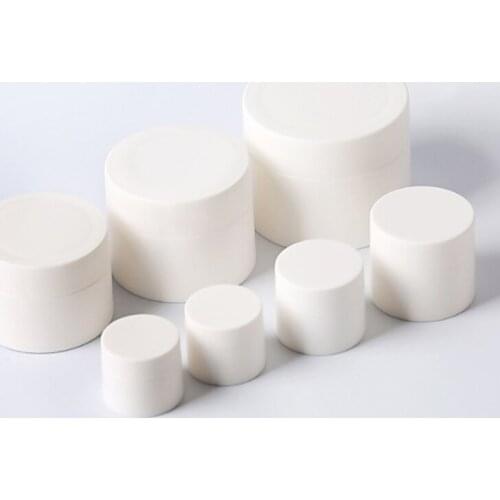 50pcs 3g 5G 10g 15G 30G 50g Packing Bottles White matte Cosmetic Cream Jars With Lid Empty Lotion Container Jar