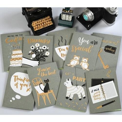 Cute animal mini greeting cards for birthday party,valentine gift message cards