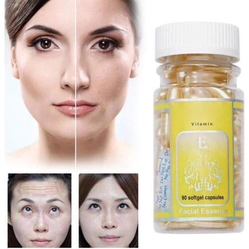90Pcs/Bottle Vitamin E Essence Capsules Anti-aging Serum Whitening Facial Freckle Capsule Anti Wrinkle Skin Care Moist Products