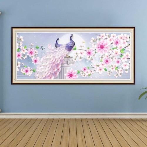 5D DIY Diamond Painting Peacock Flower Cross Stitch Set Mosaic Embroidery Animals Full Round Square Drill Home Decoration