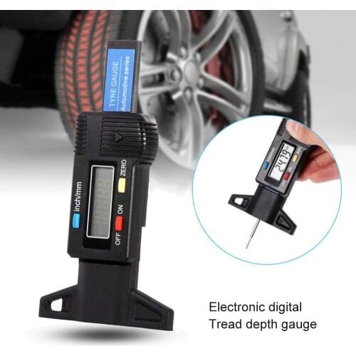 Car Digital Tyre Tire Tread Depth Gauge Tool Thickness Measurer Caliper LCD Display 0-25.4mm