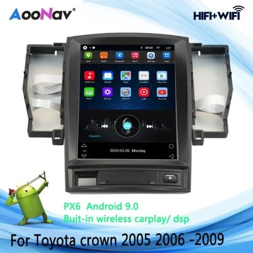 PX6 Car Multimedia DVD Player Stereo HD Vertical Screen Radio For Toyota Crown 2005-2009 GPS Navigation DSP 2 Din Unit