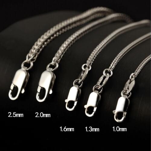 BOCAI real S925 sterling silver platinum plated Chopin chain solid 925 silver mens necklace bold clavicle chain sweater chain