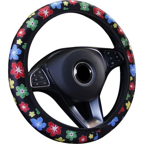 Five Styles of Printed Car Auto Steering Wheel Cover No Inner Ring Wrap For 37-38CM/14.5"-15" Universal Hand Bar Protecter New