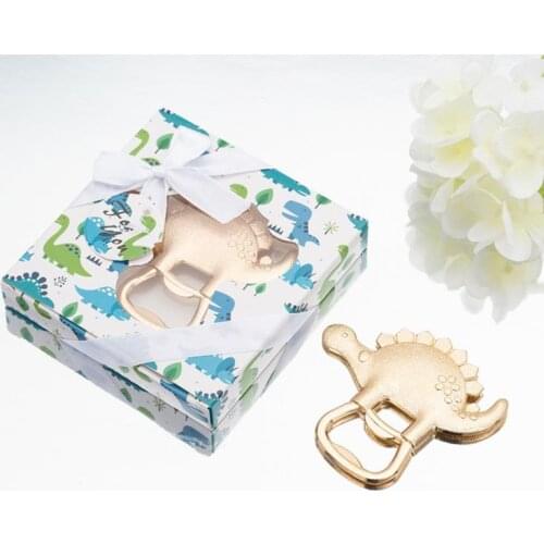 Dinosaur Gold Beer Bottle Opener In Gift Box For Baby Shower Birthday Party Decoration Guests Gift SN3731