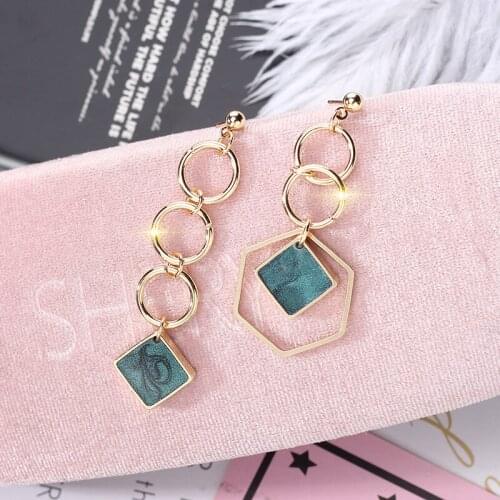 Boho Korean Style Statement Drop Earrings for Women Fashion Geometric Irregular Circle Dangle Earrings Wedding Jewelry D5E734