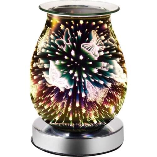 Electric Essential Aroma Wax Melt Incense Burner 3D Glass Firework Night Light N0PF