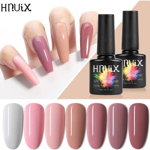 HNUIX 7ml Nail Gel Polish Spring Summer Color Long Lasting Hybrid For Base Matte Top Coat Soak Off UV LED DIY Nail Art Gel