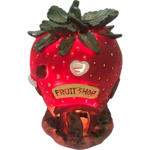 2021New Strawberry Fairy House Decor Solar LED Outdoor Garden Light Outdoor Garden Fence Patio Garland Lights