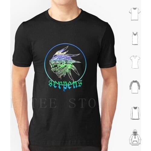 Serpens Ii T Shirt Men Cotton 6Xl Font Blue Mythical Creature Green Fire Dangerous Head Snake Myth Mythology Fantastic Magic
