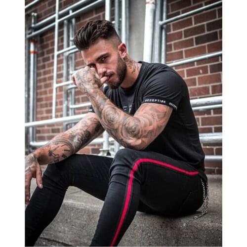 Mens Skinny Jeans Slim Fit stretch Jeans For Men Street Wear Ankle Tight Cut Closely Body Big Belt Accessories Pants