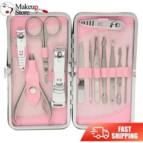 12pcs Stainless Steel Pedicure Nail Clipper Cutter Set Manicure Nail Art Tools
