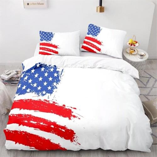 American Flag Series Pattern Fashion Duvet Bed Cover Pillowcase Bedding Set Children Adult Bedroom Decoration Home Textile