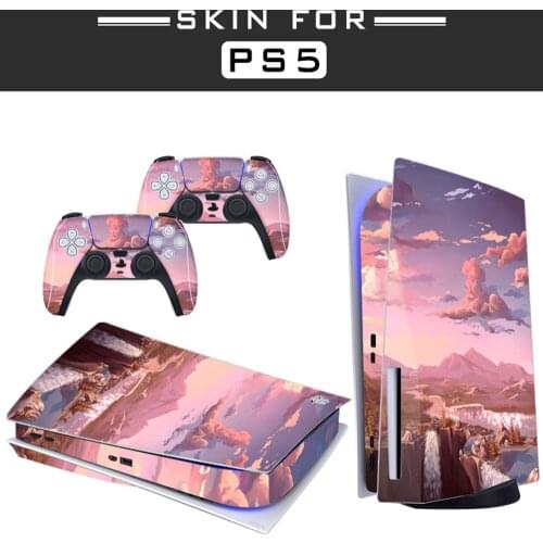 Cloud Style PS5 Disc Edition Skin Sticker for Playstation 5 Console & 2 Controllers Decal Vinyl Protective Skins Style 1