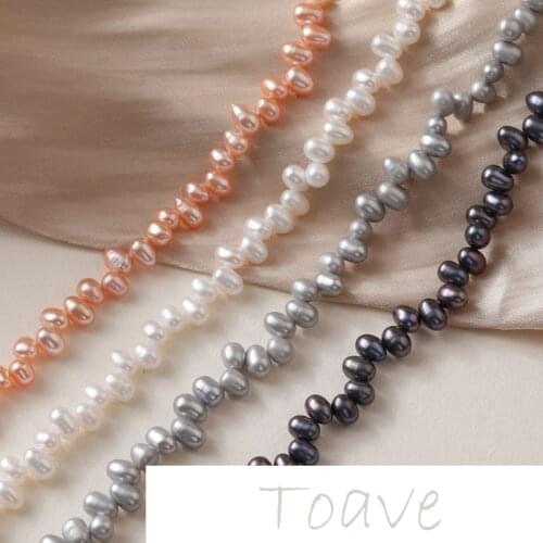 Natural pearl side hole oval rice grain diy pearl hand-made beaded hand-made material