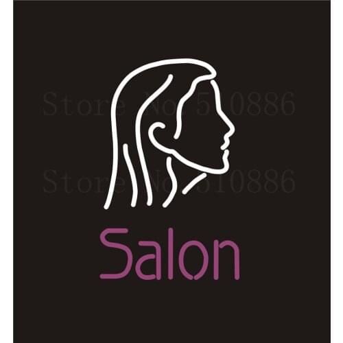 NEON Sign Board Salon Hair Cut Girl Real GLASS Tube Bar PUB Restaurant Signboard Display Store Shop Light Custom Signs 17*14"