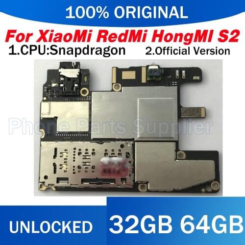 Original Unlocked for Xiaomi Hongmi s2 Redmi s2 motherboard 32GB 64GB MB Android OS with chips for Xiaomi Hongmi Redmi S2 board