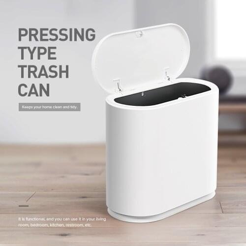 Pressing Type Plastic Trash Can Garbage Bin Waste Rubbish Dustbin For Home Trash Can Waste Bins Household Cleaning