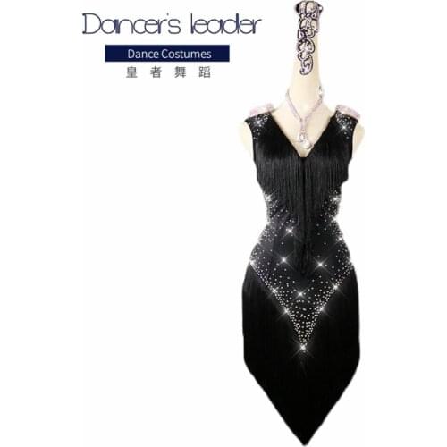 High-end Custom Latin Dance Dress Diamond Tassel Dance Competition Costume Female Adult Children Professional Costume