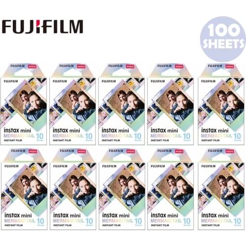 10-100 sheets Fujifilm Instax Mini Film Instax Mini 11 8 9 MERMAID TAIL Film For Fuji Mini 7s 25 26 70 90 Instant Camera SP-1 2