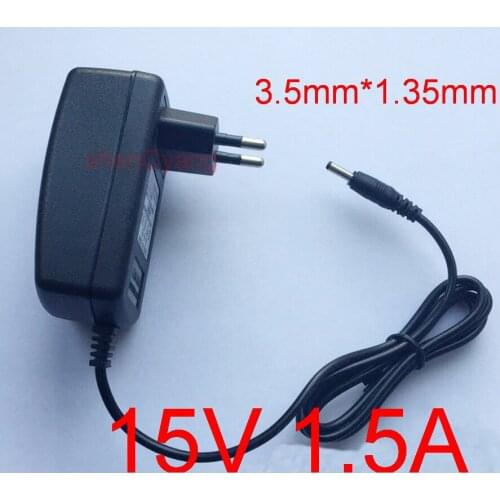 1PCS high quality 15V1.5A AC 100V-240V Converter Adapter DC 15V 1.5A 1500mA Power Supply EU Plug 3.5mm x 1.35mm