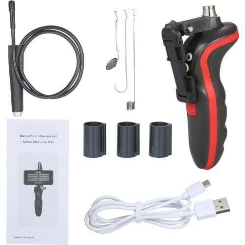 WiFi Industrial Endoscope 1080P HD Digital Borescope IP67 Video Inspection Camera 2.78-feet Semi Rigid Snake Camera with Light