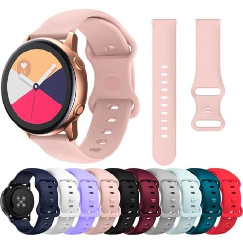 Silicone 20mm Loop band Strap For Samsung Galaxy Watch Active 2 40/44mm / 3 41mm smartwatch wristband For Huawei GT 2 42mm