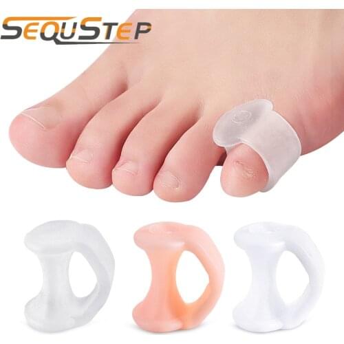 Sequstep 4 Pcs Little Toe Separators Stretchers Tail Toes Correction Toe Ring Spacer Protection Bunion Hallux Valgus