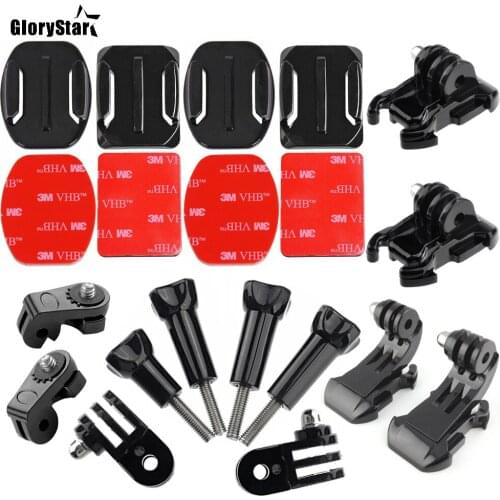 Helmet Curved Flat Mount Three-way Adjustable Pivot Arm Screw Buckle For gopro sony xiaomi yi Action Camera Accessories