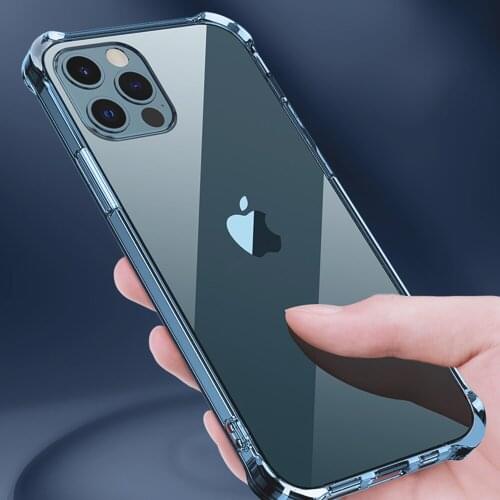 Luxury Transparent Shockproof Silicone Case For iPhone 11 X Xr Xs Max Case 12 11 Pro Max 8 7 6s Plus SE Case Silicone Back Cover