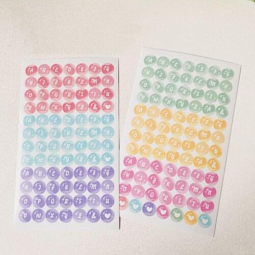 Ins Color Bubble English Letter Cute Stickers Star Photo Paster Children Diy Stationery Decorative Sticker Creative Labels