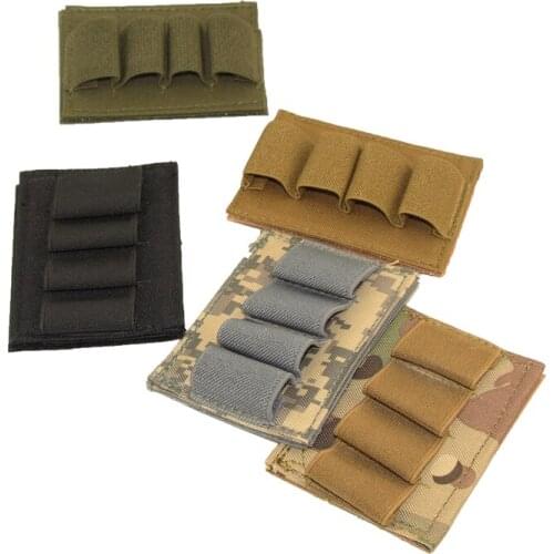 Tactical Hunting 4 Round Shotgun Shell 12 Gauge Ammo Carrier Holder Pouches Outdoor Airsoft Magazine Pouches Accessories Gear