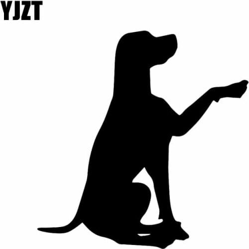 YJZT 12.9X13.3CM Funny Dog Animals Quotes Car Sticker Decal Vinyl Art Decor Black/Silver C24-1417