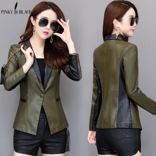 PinkyIsblack Plus Size Leather Jacket Women New fashion Leather Casual Short Slim Women Leather Jackets Coats Casaco Feminino