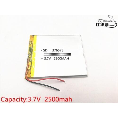 10pcs/lot 3.7V,2500mAH,376575 PLIB; polymer lithium ion / Li-ion battery for GPS,mp3,mp4,mp5,dvd