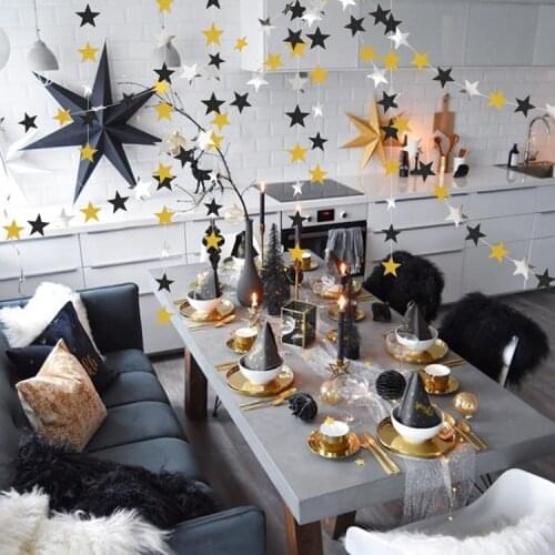 4m Five-pointed Star Pull Flower Star Banner Garland Pull Flag Wedding Party Birthday Bar Decoration Supplies