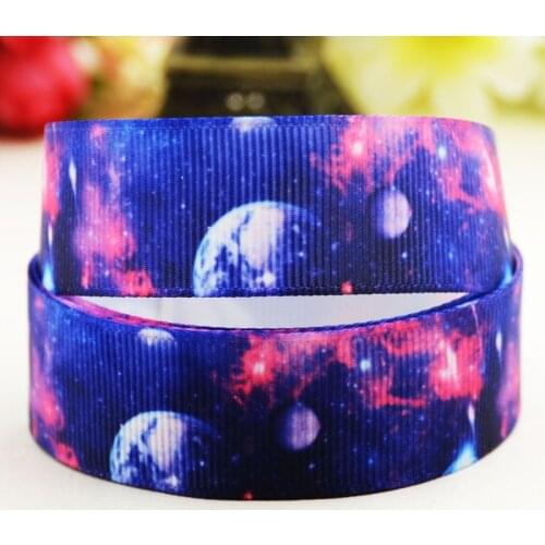 22mm 25mm 38mm 75mm Ruban satin Planet printed Grosgrain Ribbon Hair Accessories party decoration 10 Yards X-02709