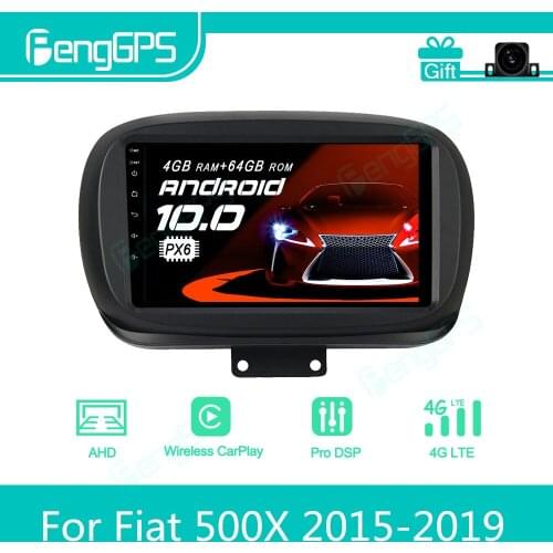 For Fiat 500X 2015 - 2019 Android Car Radio Stereo Multimedia Player 2 Din Autoradio GPS Navigation PX6 Unit Screen Display