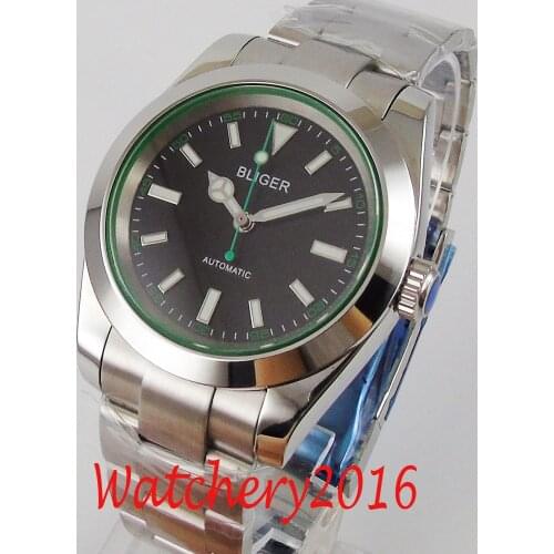 40mm black big dial time watch luminous sapphire glass polished watch case MIYOTA 8215 Automatic movement mens watch men