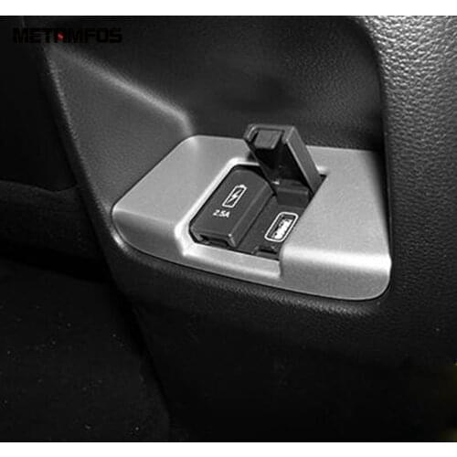 For Honda CR-V CRV 2017 2018 2019 Rear Cigar Lighter USB Port Cover Trim Frame Carbon Fiber Interior Accessories Car Styling