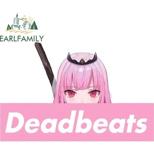 EARLFAMILY 13cm x 8.4cm Mori Tsundere Car Sticker Computer Anime Decal Custom Printing Vinyl Material Personality Interior Parts