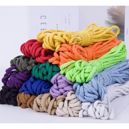 20Meter 5mm Eco-Friendly 100% Cotton Cord High Tenacity Twisted Cotton Rope DIY Craft Woven String Home Textile Craft Home Decor