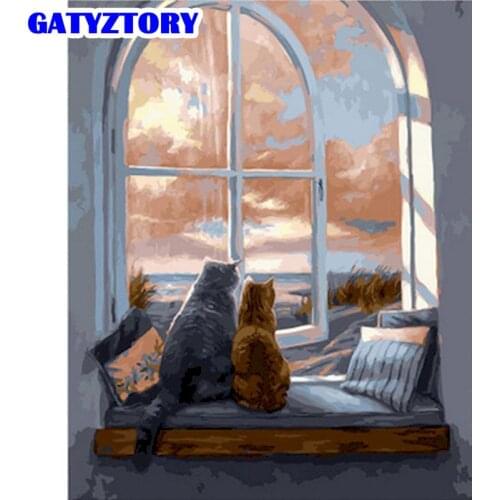 GATYZTORY Frame Oil Painting By Numbers Kits For Adults Diy Framed HandPainted Acrylic Pigment Drawing Canvas Home Decor Photo