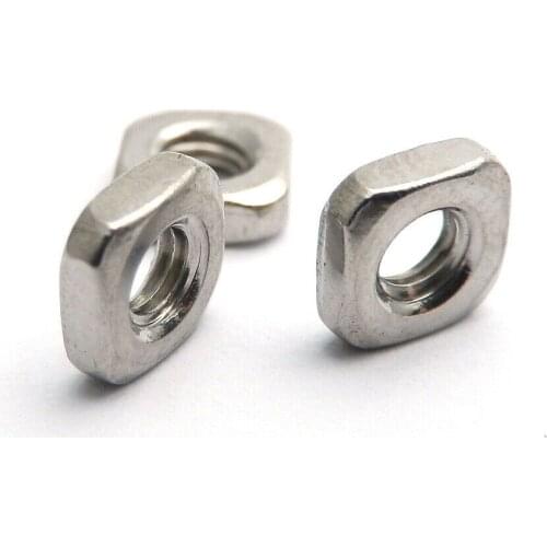 50pcs Thin Square Nuts Nut M3 M4 M5 M6 M8 Square Nuts DIN557 304 Stainless Steel Thin Nuts Blocks DIN562 (thin Type) 2 Types