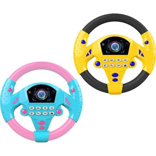 Steering Wheel Toy,Sound Light Simulated Driving Toy Pretend Driving Early Educational Toy for Toddlers Babies