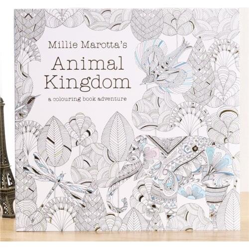 96 Pages 25*25cm Animal Kingdom Secret garden English Edition Coloring Book for Children Adult Relieve Stress Painting Drawing