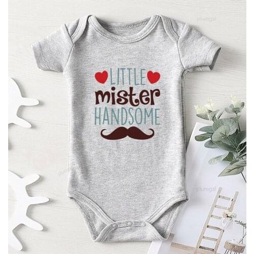 Romper for Toddler Newborn Baby Boy Winter Clothes Cotton Girl Outfits Love Print Little Mister Handsome Clothing for Girls