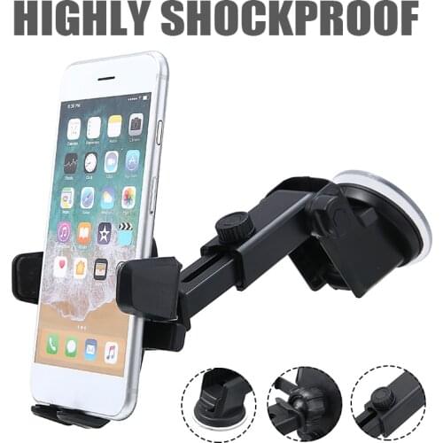 Pohiks 360 Degree Car Dashboard Windshield Mounting GPS Stand Holder Compatible For Smart Mobile Cell Phone Holder Stand