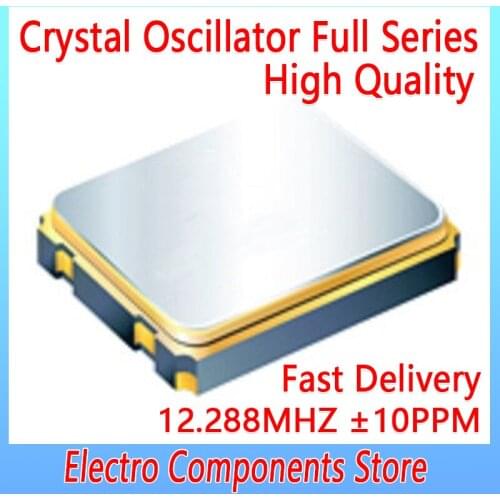5PCS Quartz Oscillator 4P 7050 12.288MHZ Active Patch Crystal Oscillator 1.8V-3.3V ±10PPM Wide Voltage High Frequency Resonator